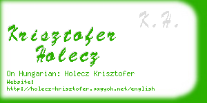 krisztofer holecz business card